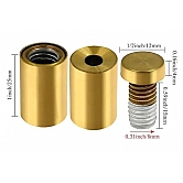 4 pc Gold Tone Stainless Steel Standoff Small 1/2 x 3/4